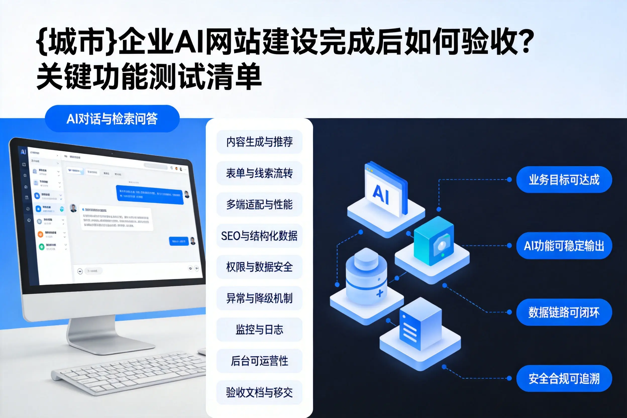 吉林市企业AI网站建设完成后如何验收?关键功能测试清单
