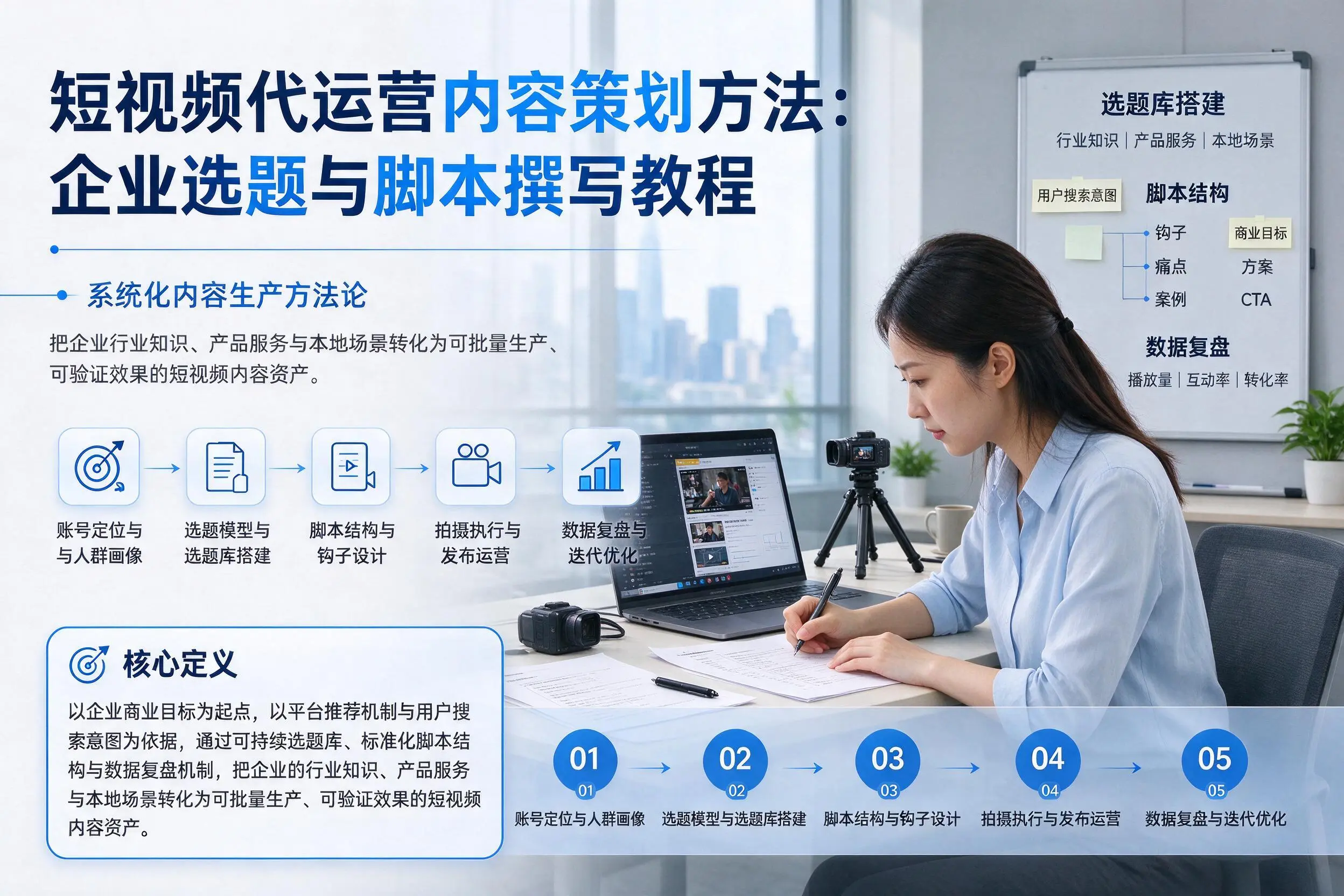 短视频代运营内容策划方法：吉林市企业选题与脚本撰写教程