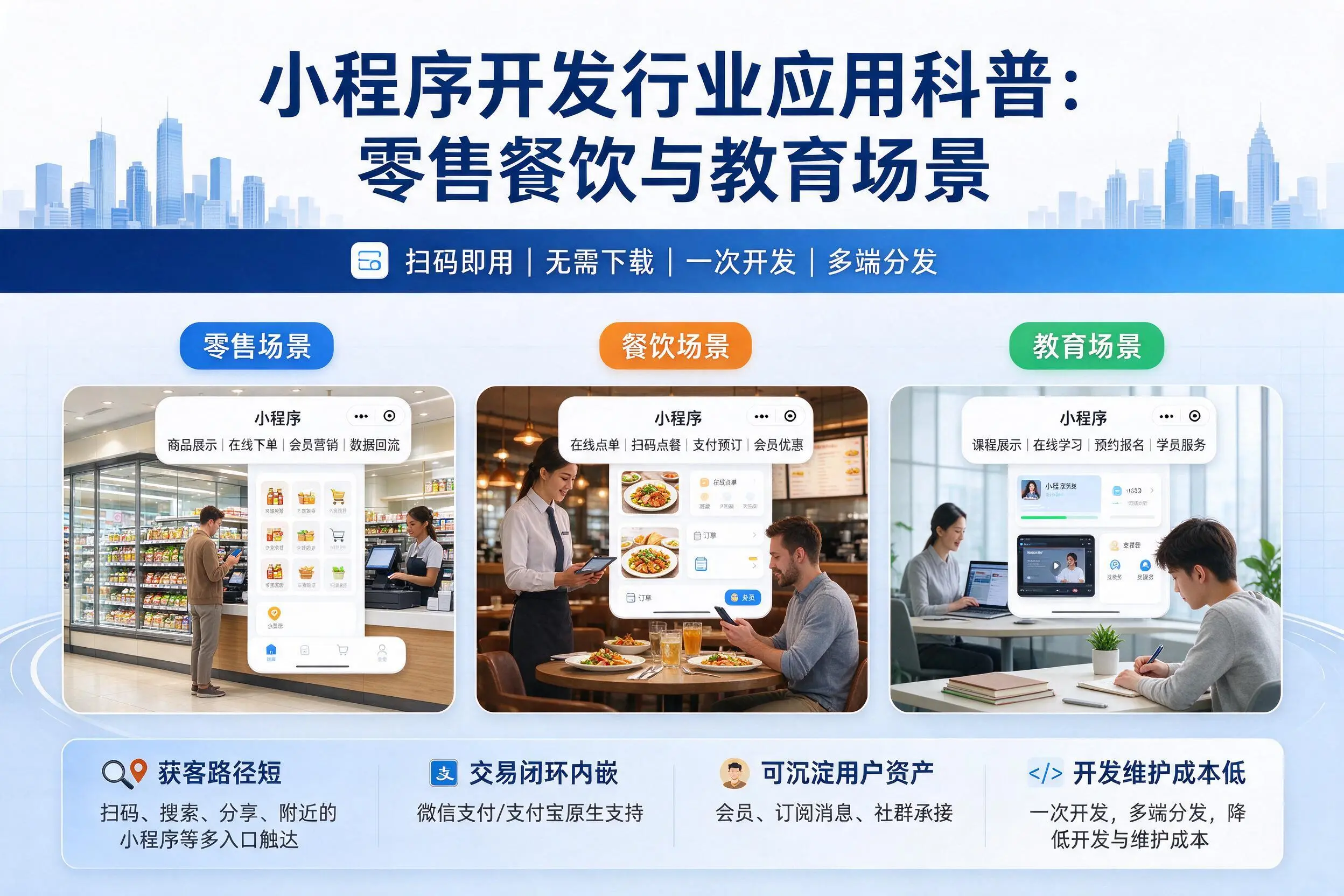 吉林市小程序开发行业应用科普：零售餐饮与教育场景