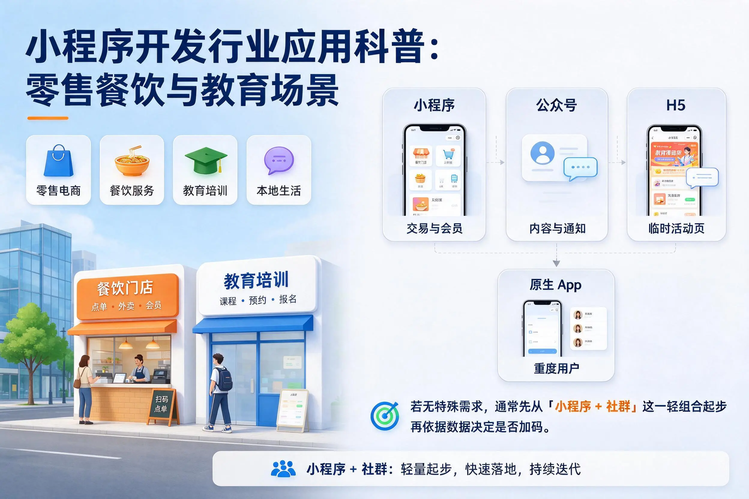 吉林市小程序开发行业应用科普：零售餐饮与教育场景