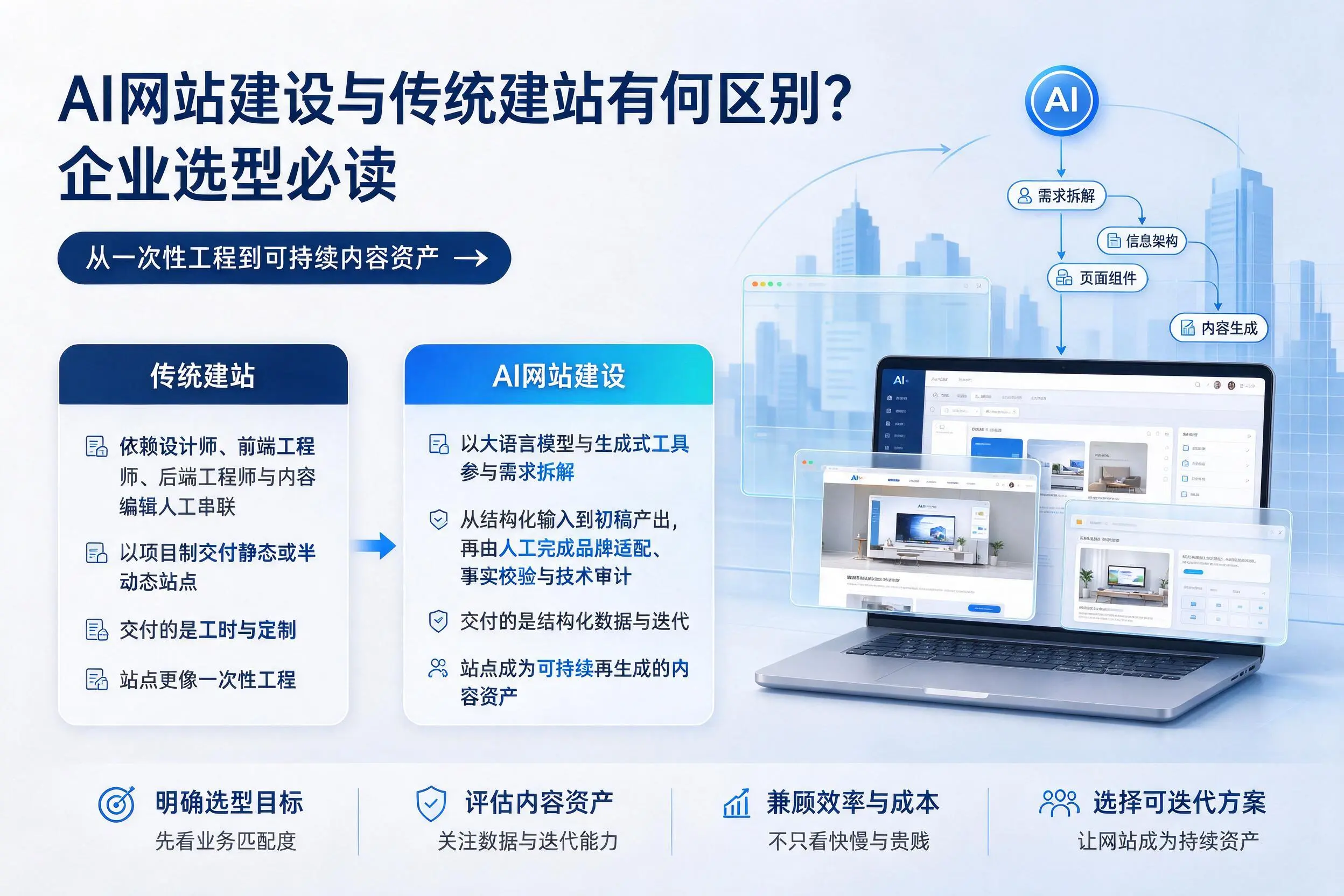 AI网站建设与传统建站有何区别？吉林市企业选型必读